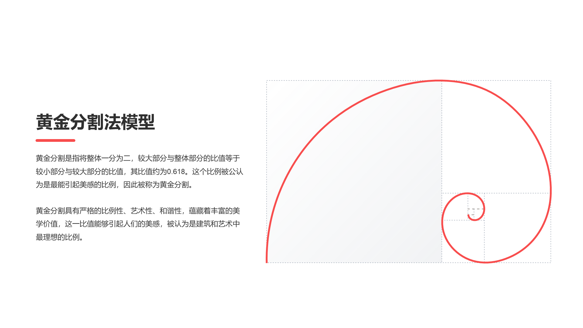 黄金分割法模型PPT图示