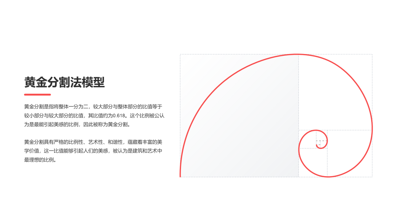黄金分割法模型PPT图示