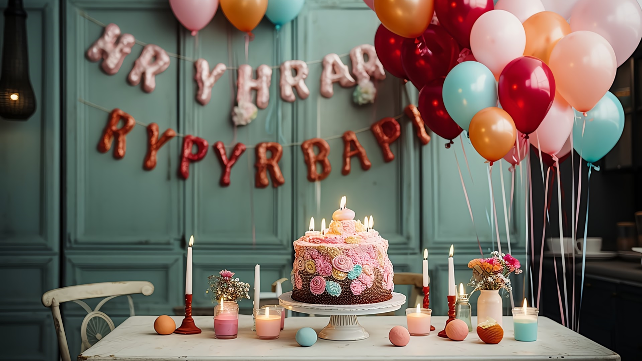 粉色插画生日祝福快闪PPT模板