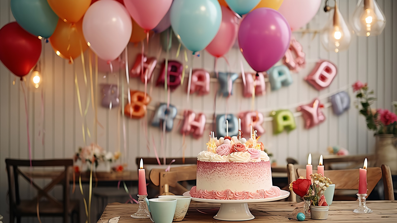 粉色插画生日祝福快闪PPT模板