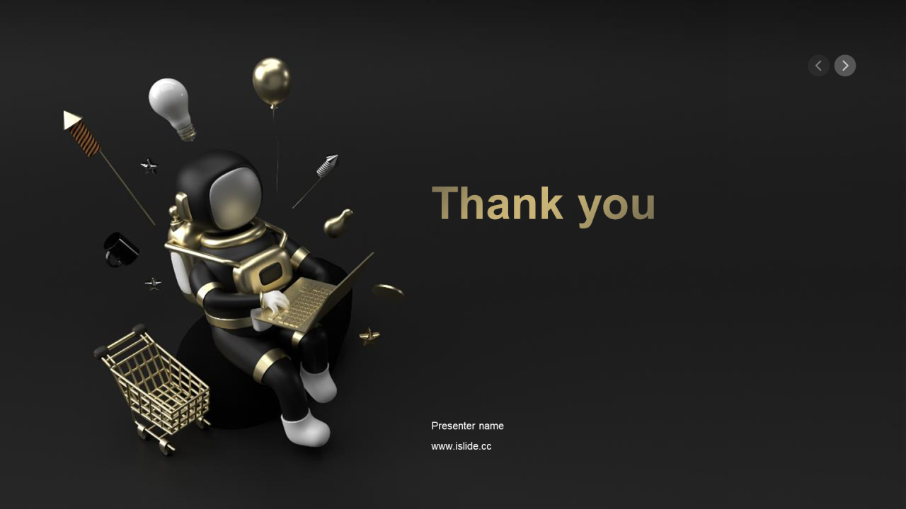 黑色3D创意营销PPT模板