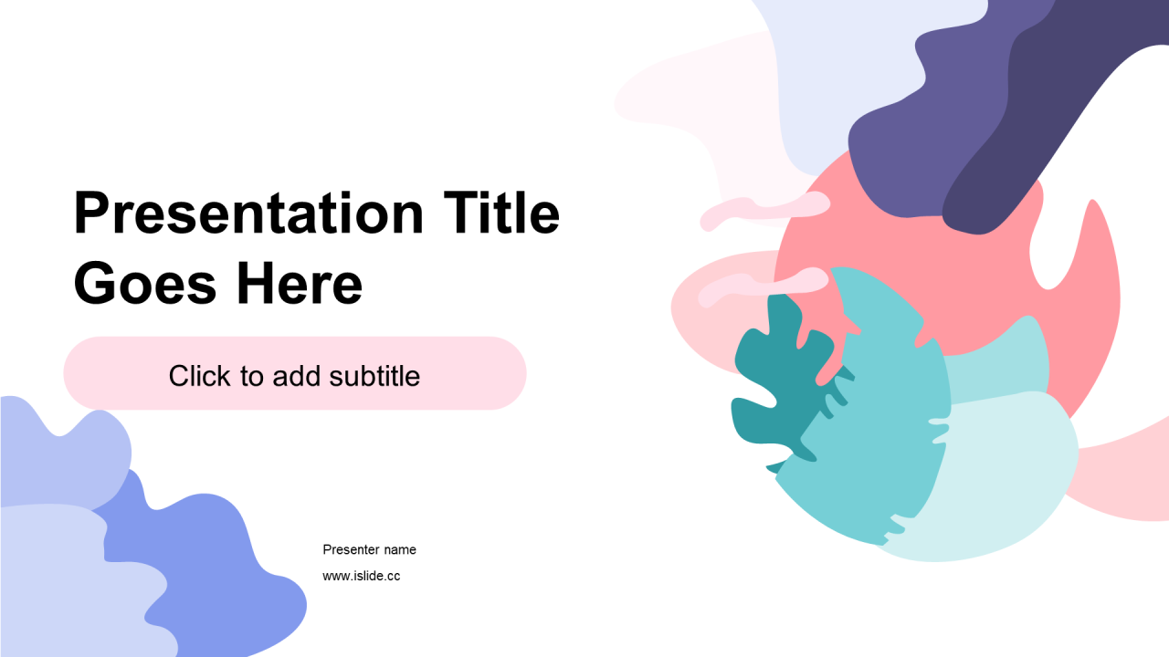 多色插画创意集合工作总结PPT主题