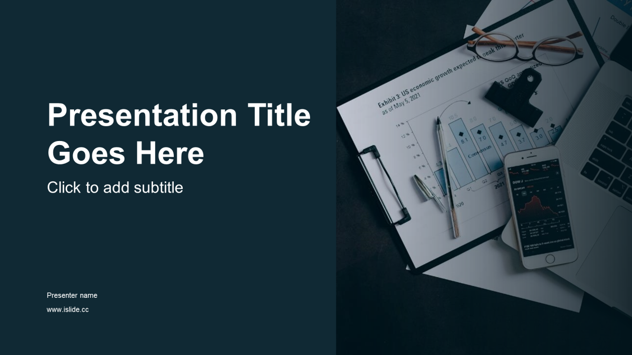 蓝色简约商务工作总结PPT模板