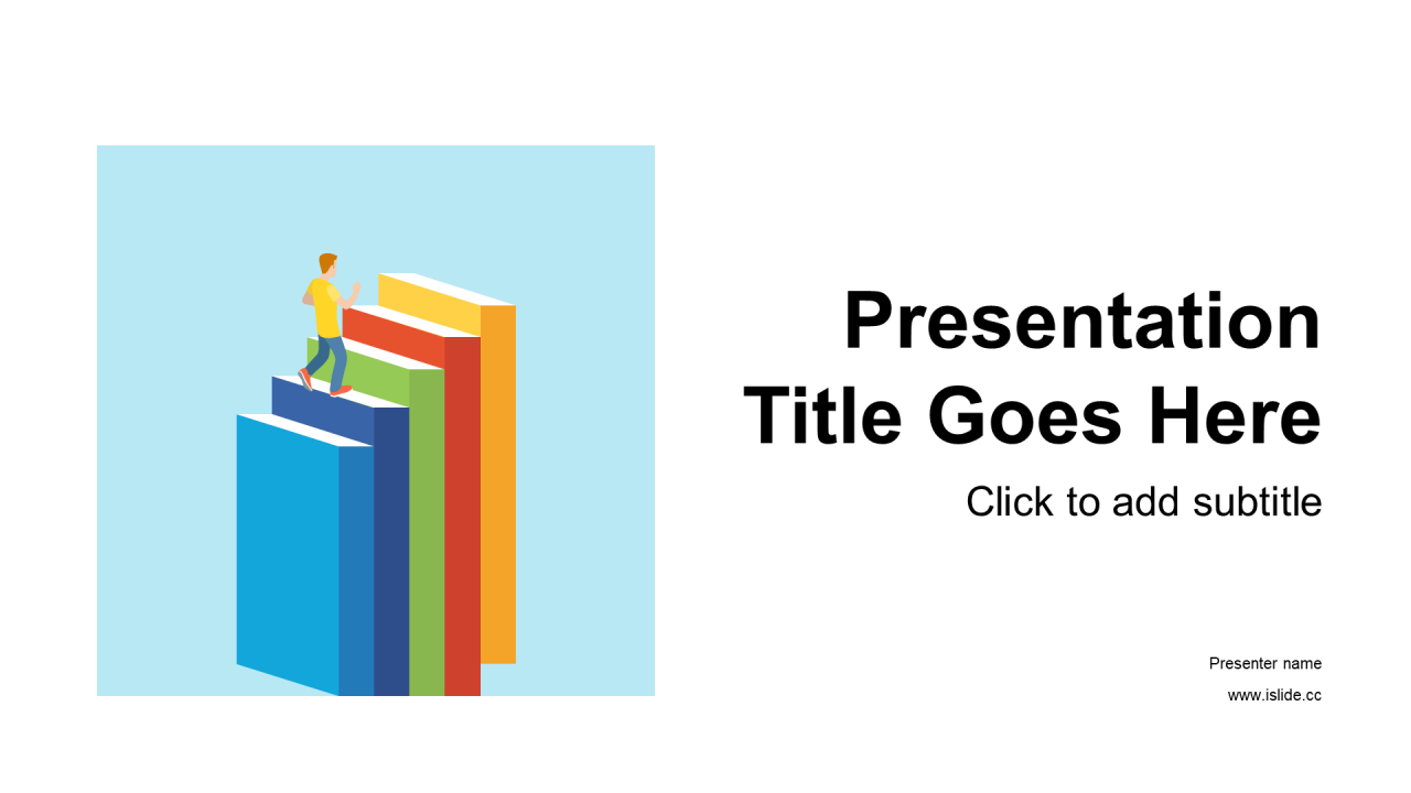 蓝色简约插画教育学习毕业答辩PPT主题