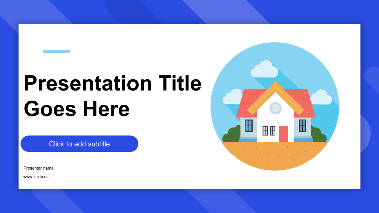 蓝色插画简约创意儿童教育培训课件PPT主题