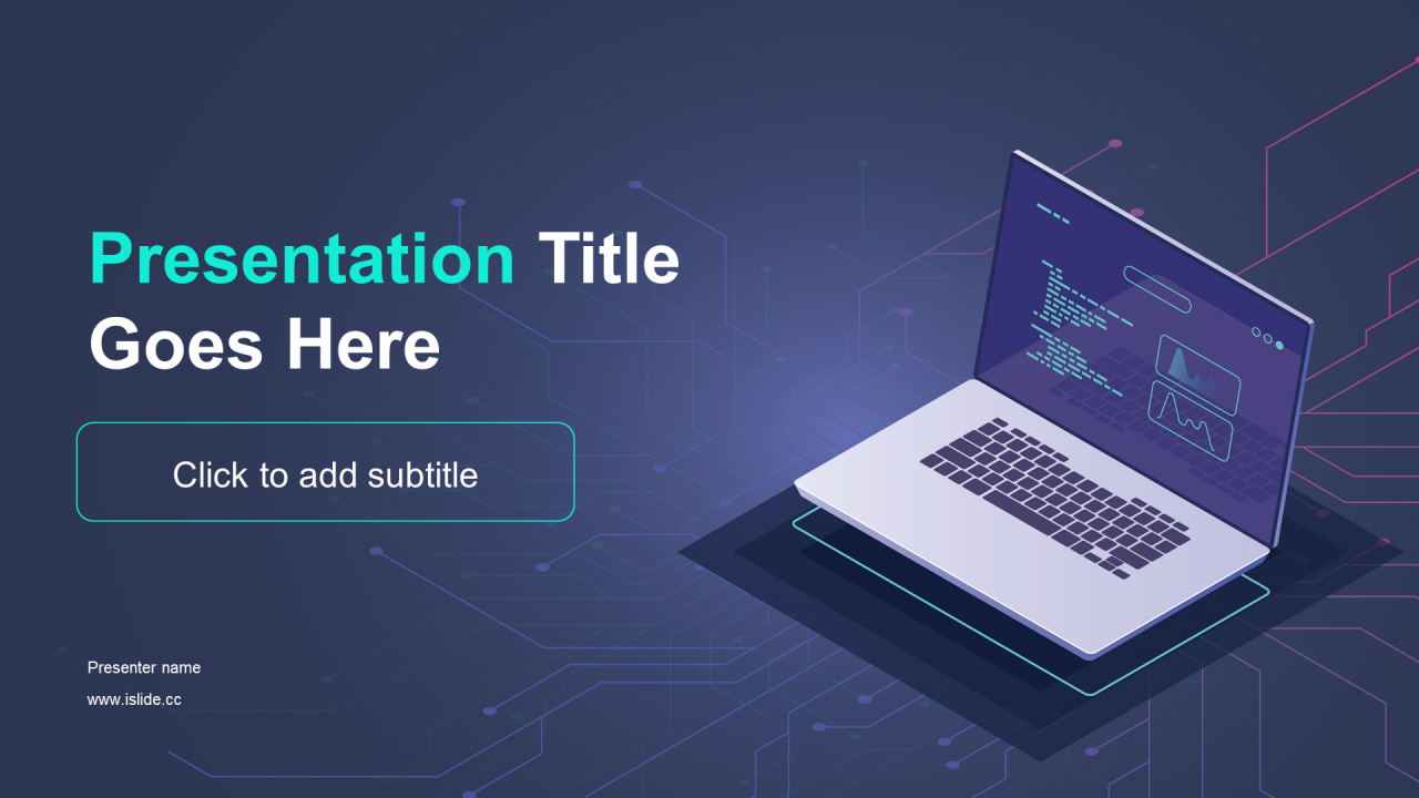 多色简约互联网通讯工作总结PPT主题