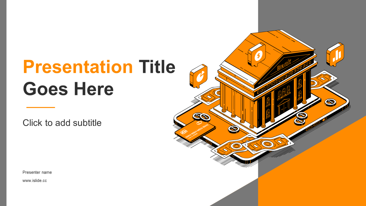 黄色插画金融行业PPT主题