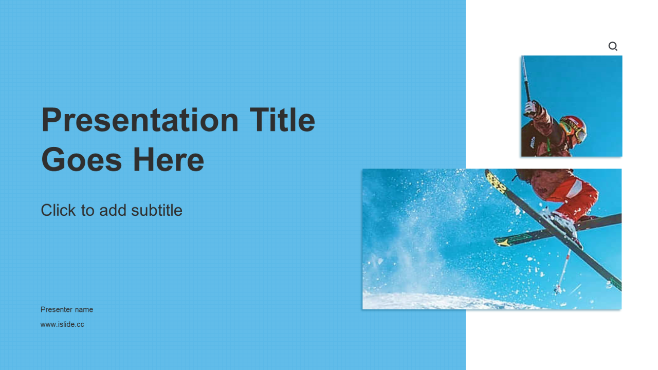 蓝色商务现代运动滑雪培训课件PPT主题