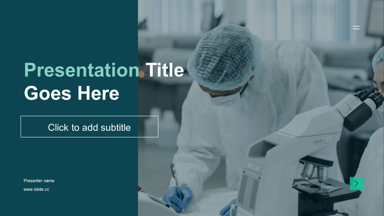 蓝色商务现代生物医疗工作总结PPT主题