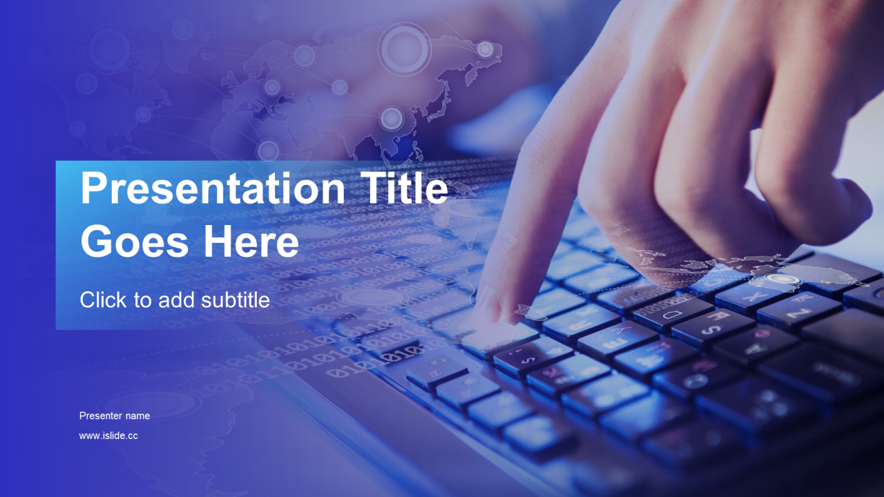 蓝色商务IT互联网工作总结PPT主题