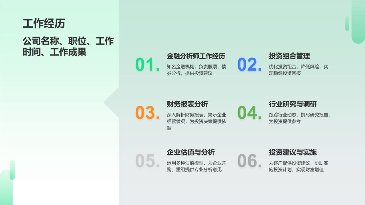 金融分析师简历模板