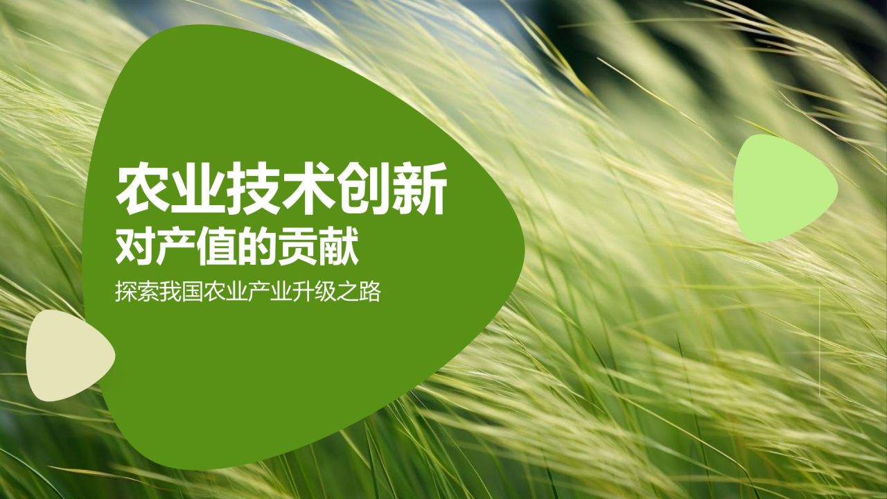 农业技术创新对产值的贡献