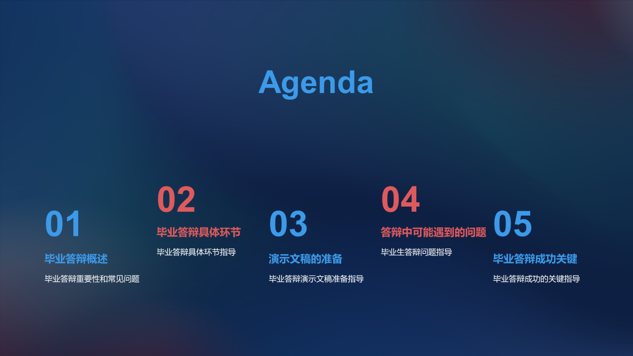 蓝色简约扁平毕业答辩指导PPT模板