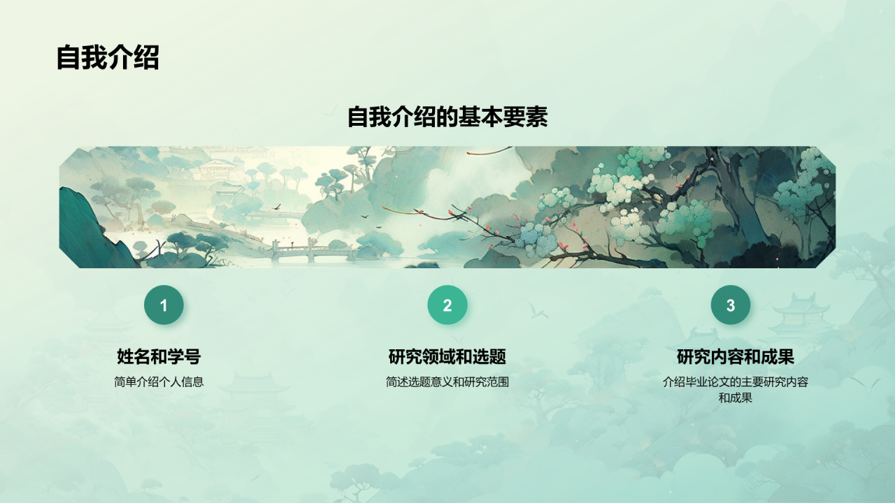 绿色中式国风文学专业毕业答辩PPT模板