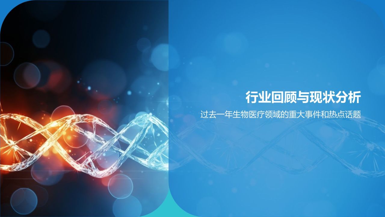 蓝色生物医疗年终总结PPT