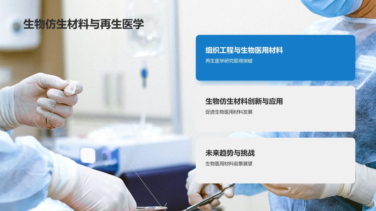 蓝色生物医疗年终总结PPT