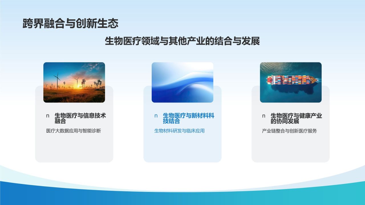 蓝色生物医疗年终总结PPT