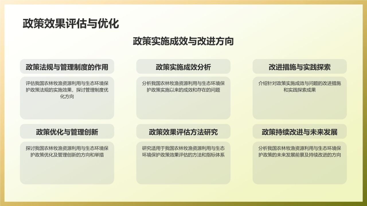 农林牧渔资源利用与生态环境保护