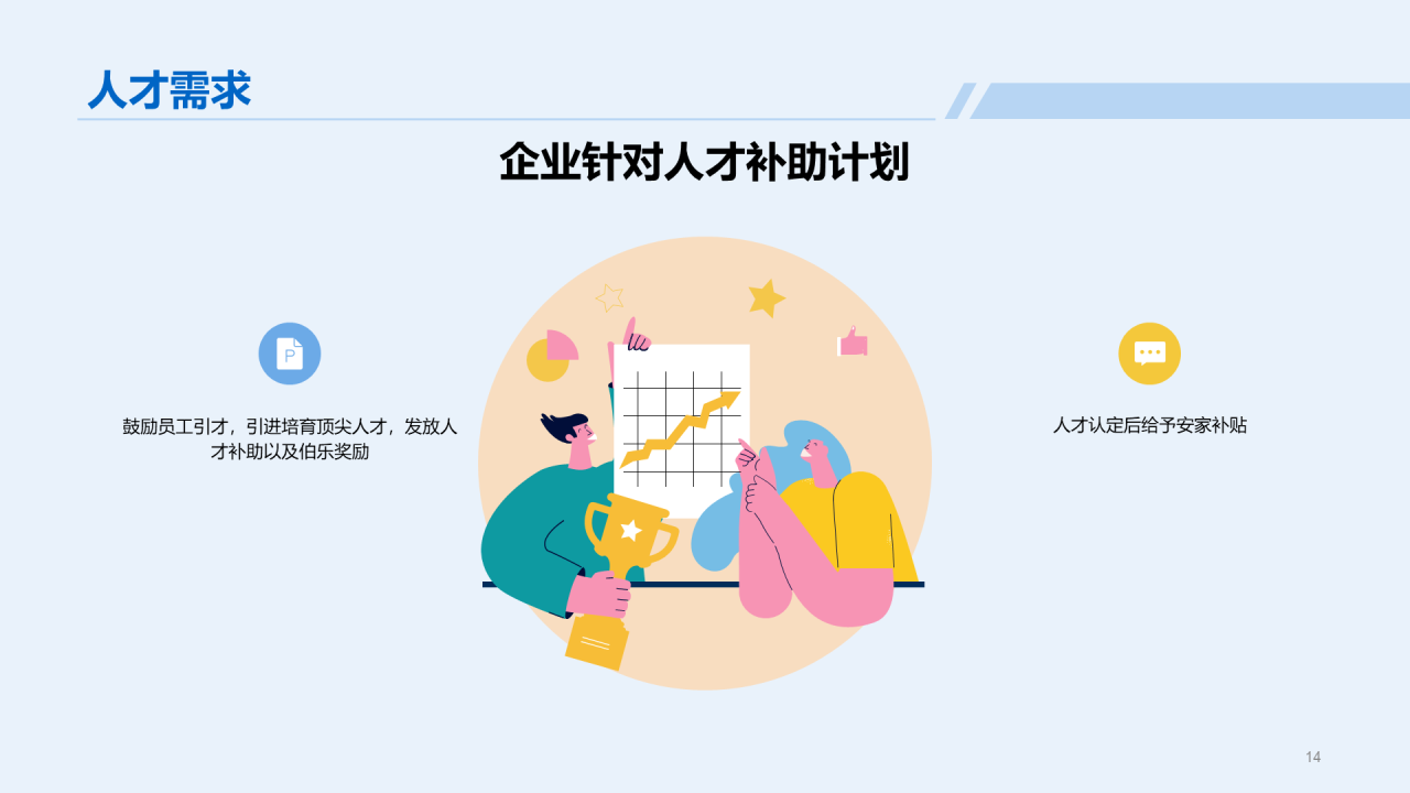 蓝色插画春季招聘企业宣讲会PPT模板