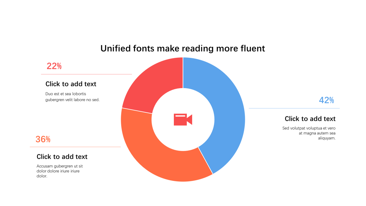 多色扁平PPT环形图