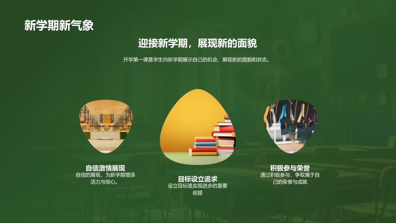 绿色创意酷炫开学第一课培训课件PPT模板