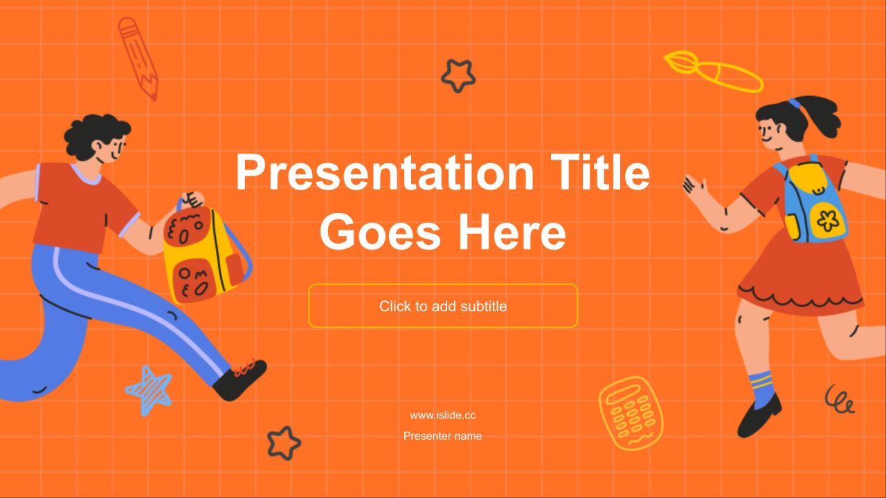 橙色插画风高考百日誓师(中高考)PPT主题