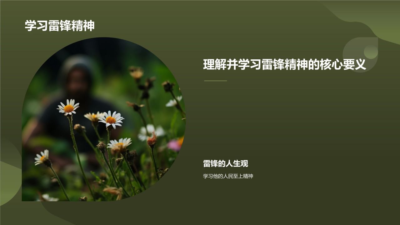 绿色商务风雷锋精神PPT模板
