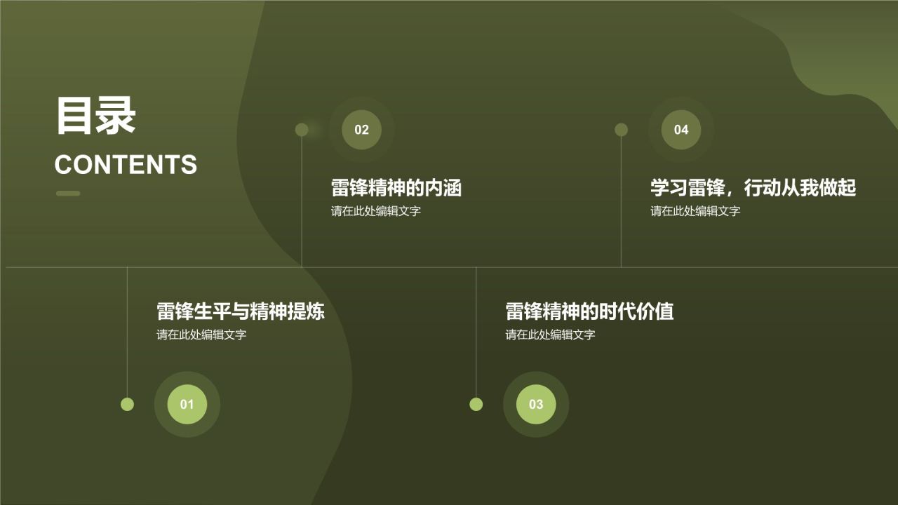 绿色商务风雷锋精神PPT模板