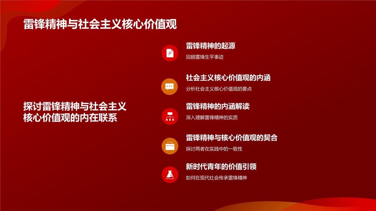 红色商务风雷锋精神PPT模板
