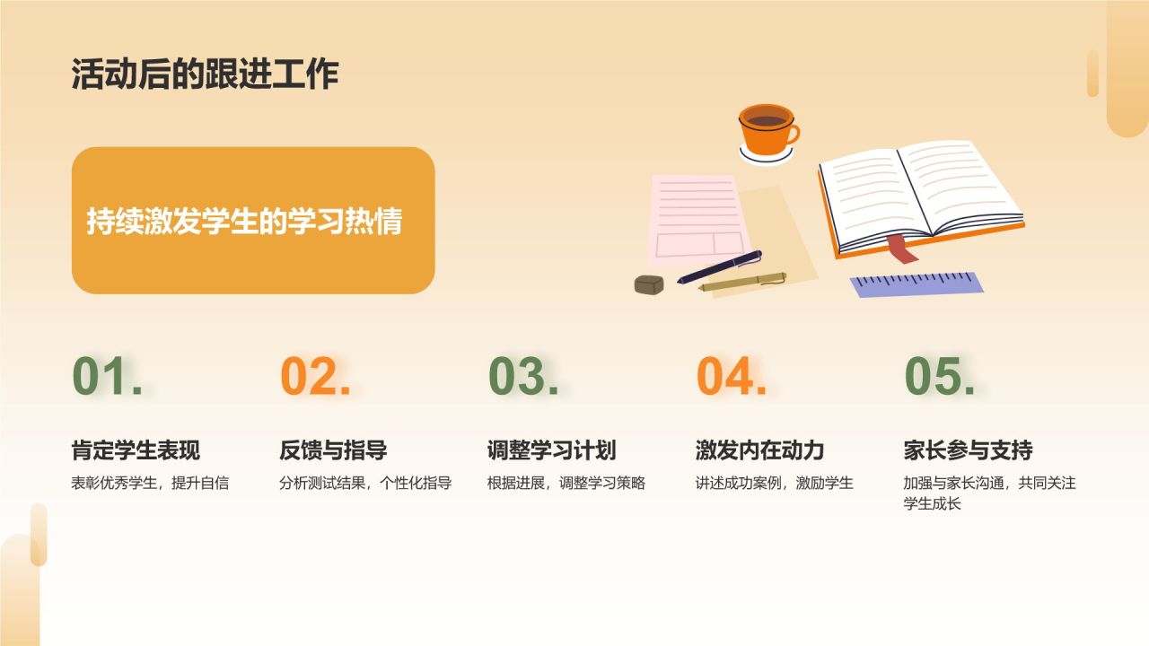 橙色手绘风高考百日誓师PPT模板