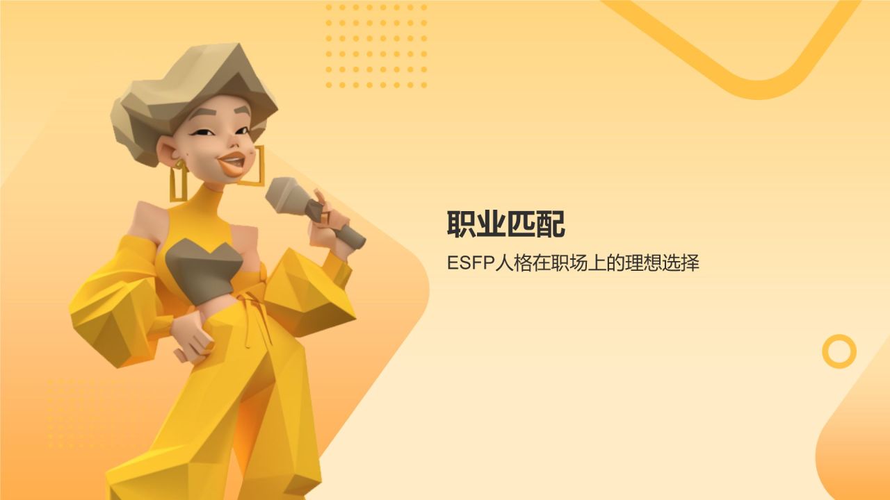 橙色卡通风ESFP人格介绍PPT模板