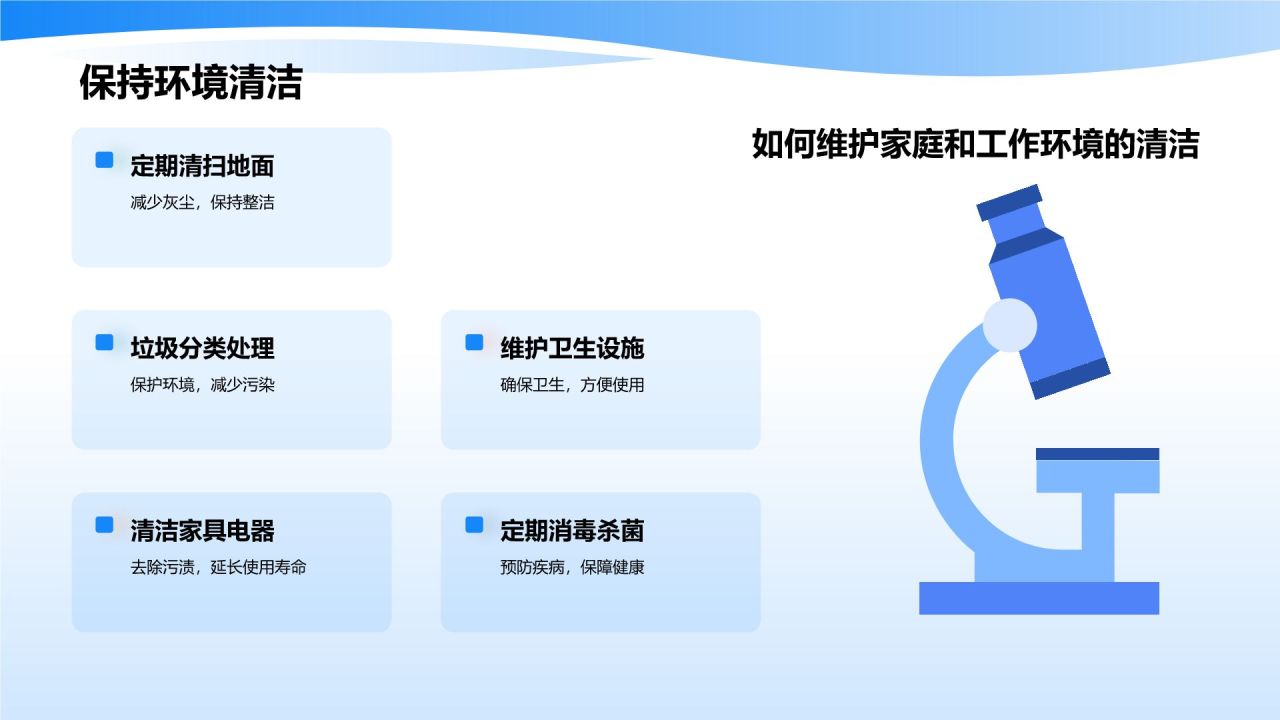 蓝色插画风培养卫生习惯PPT模板