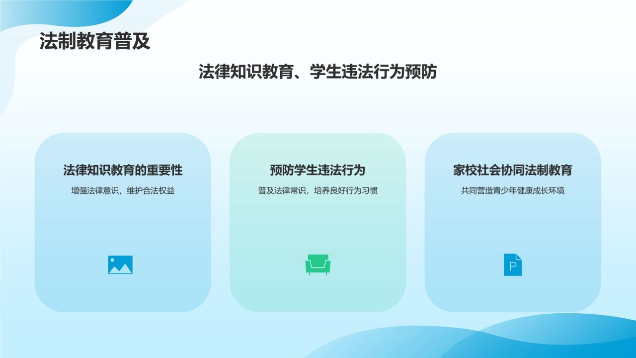 蓝色插画风全国中小学生安全教育日PPT模板