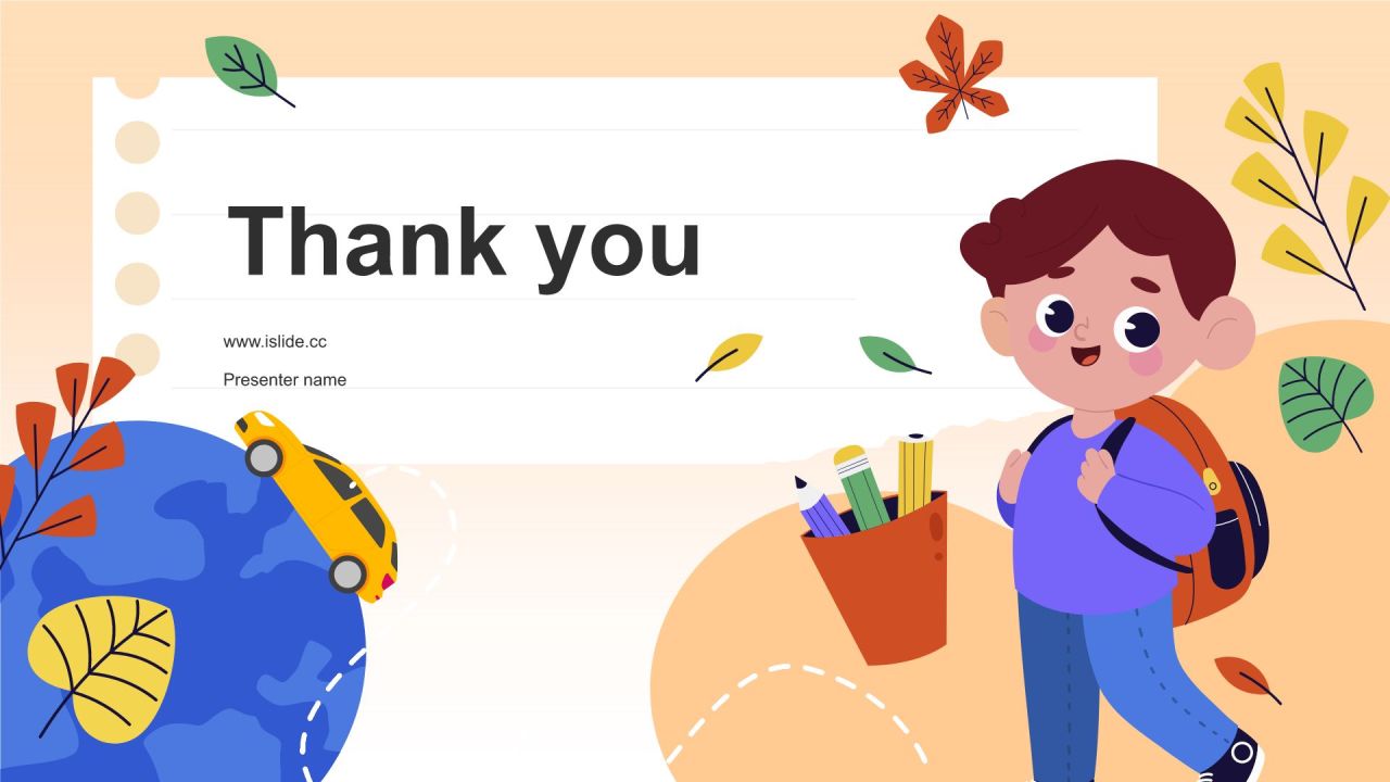 橙色插画风全国中小学生安全教育日PPT模板