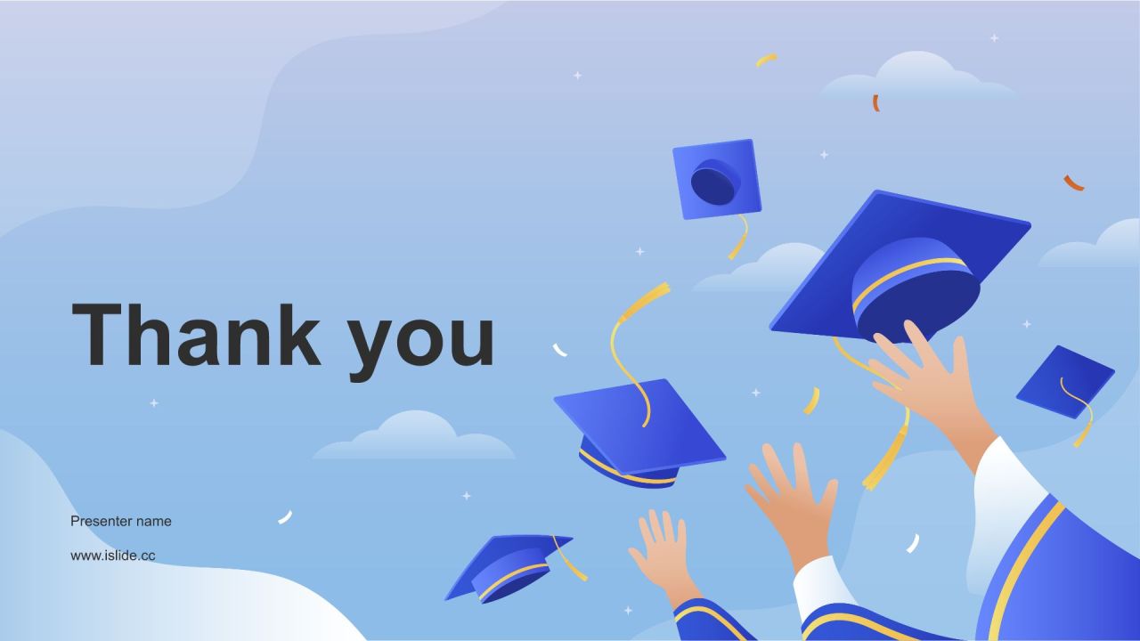 蓝色插画风毕业答辩PPT模板