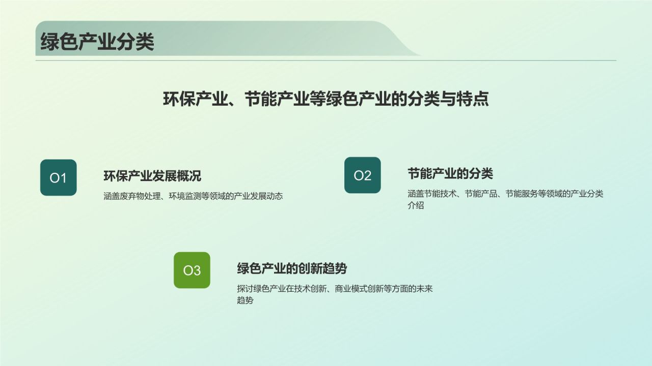 蓝色商务风绿色环保PPT模板