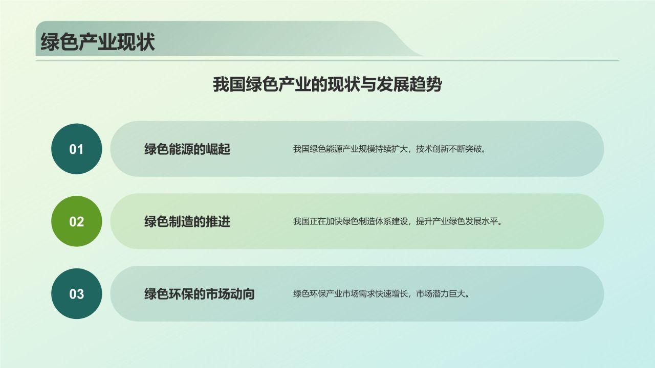 蓝色商务风绿色环保PPT模板