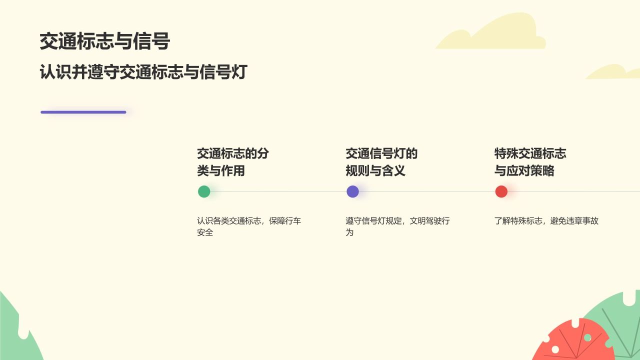 红色插画风出行安全PPT模板