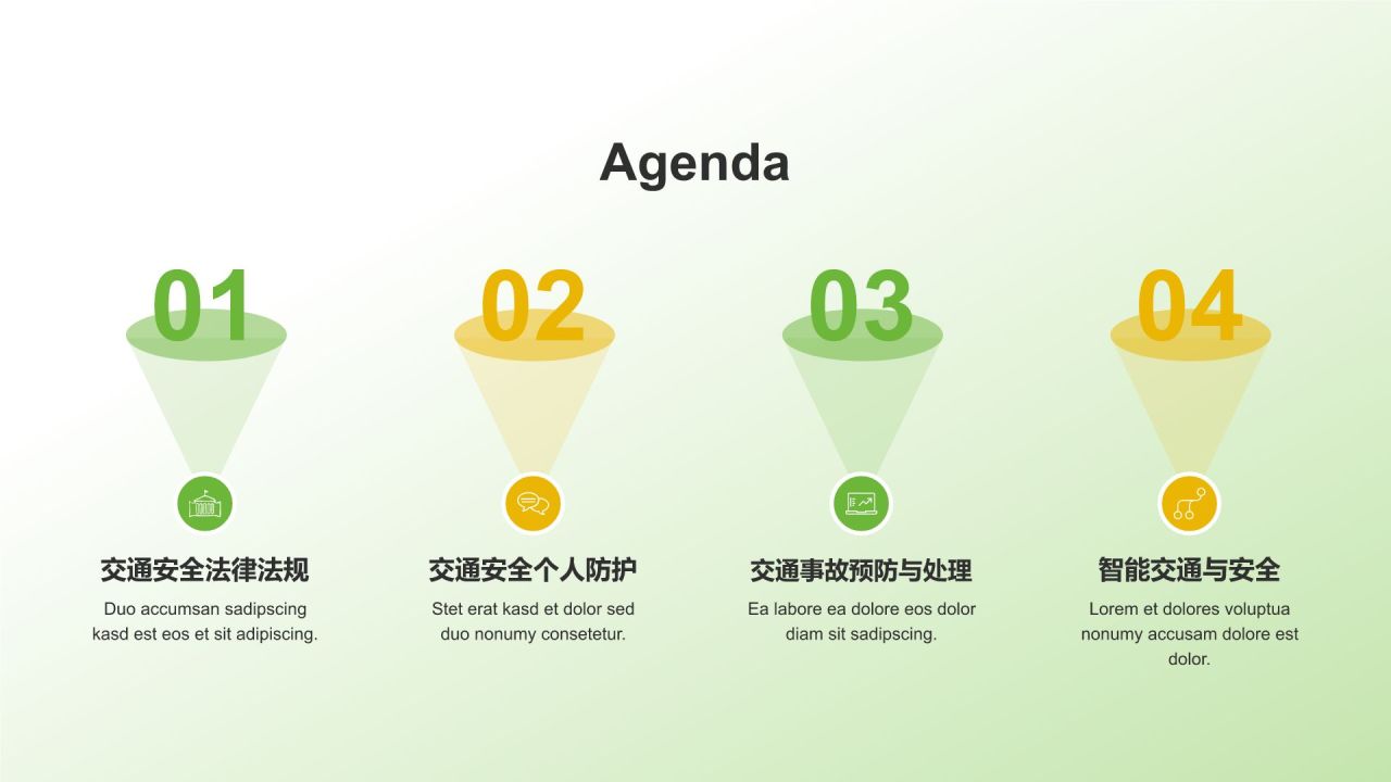 绿色3D风出行安全PPT模板