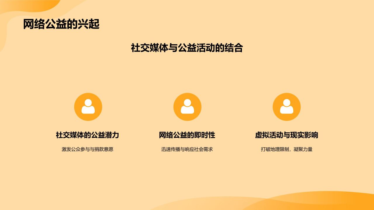 橙色插画风公益活动PPT模板