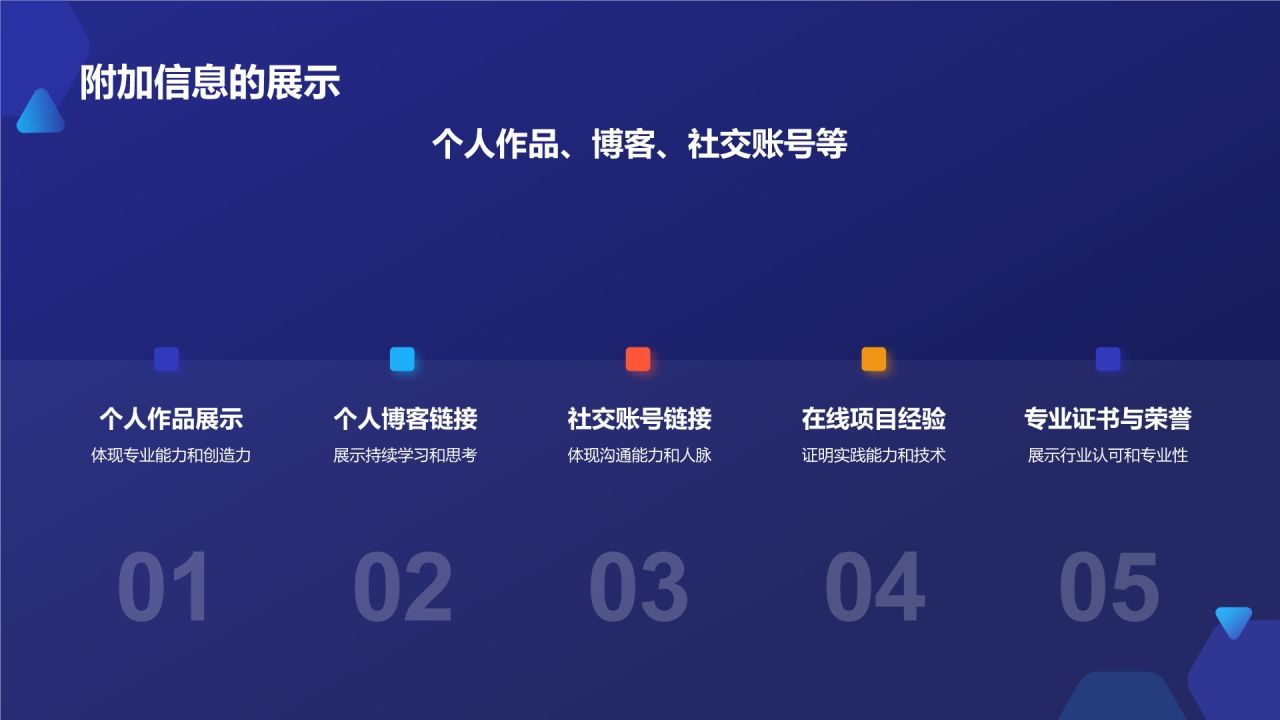 蓝色插画风求职简历PPT模板