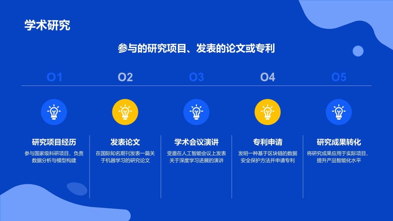 蓝色卡通风求职简历PPT模板