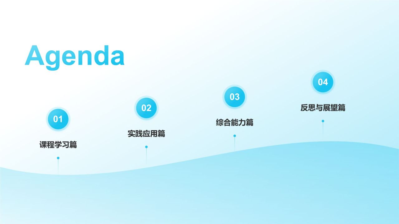 蓝色插画风大学生专业课汇报PPT模板