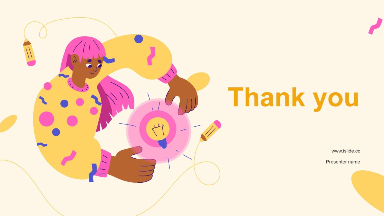 橙色插画风大学生专业课汇报PPT模板