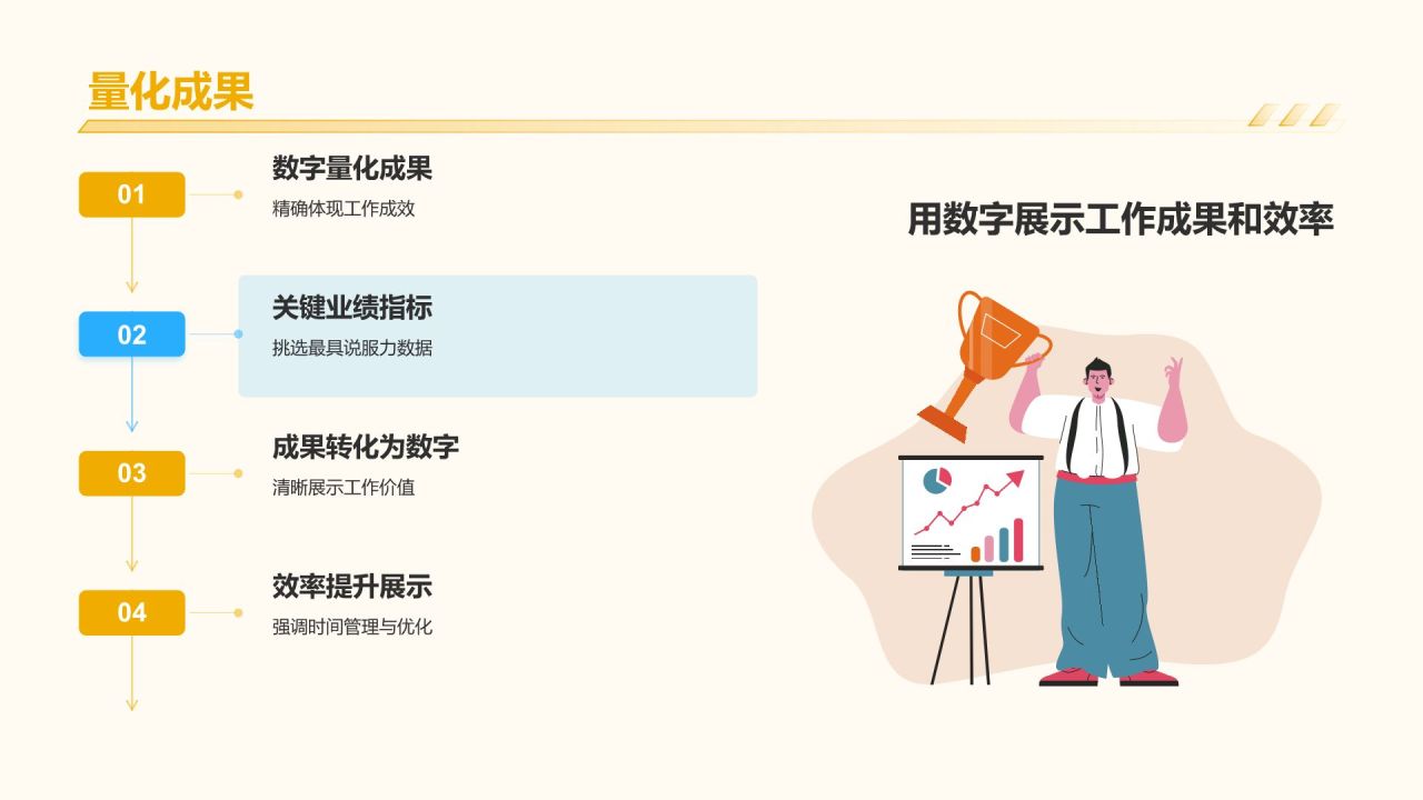 橙色插画风求职简历PPT模板