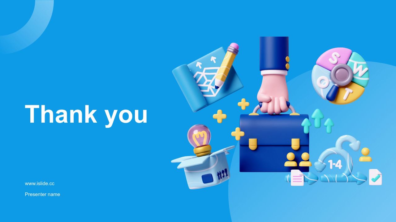 蓝色3D风求职简历PPT模板