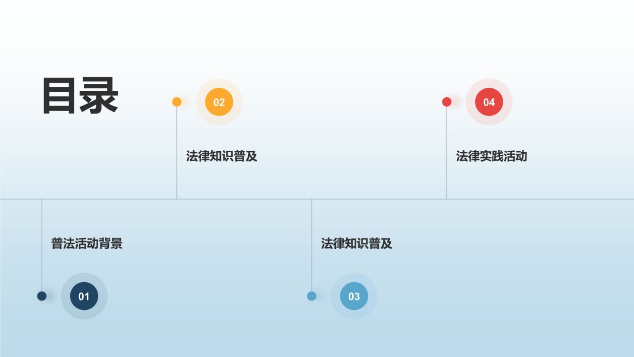 蓝色插画风校园普法PPT模板