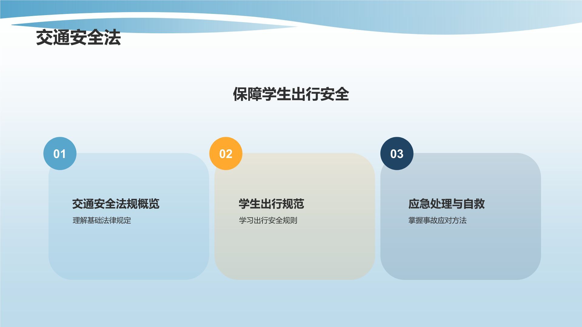 蓝色插画风校园普法PPT模板