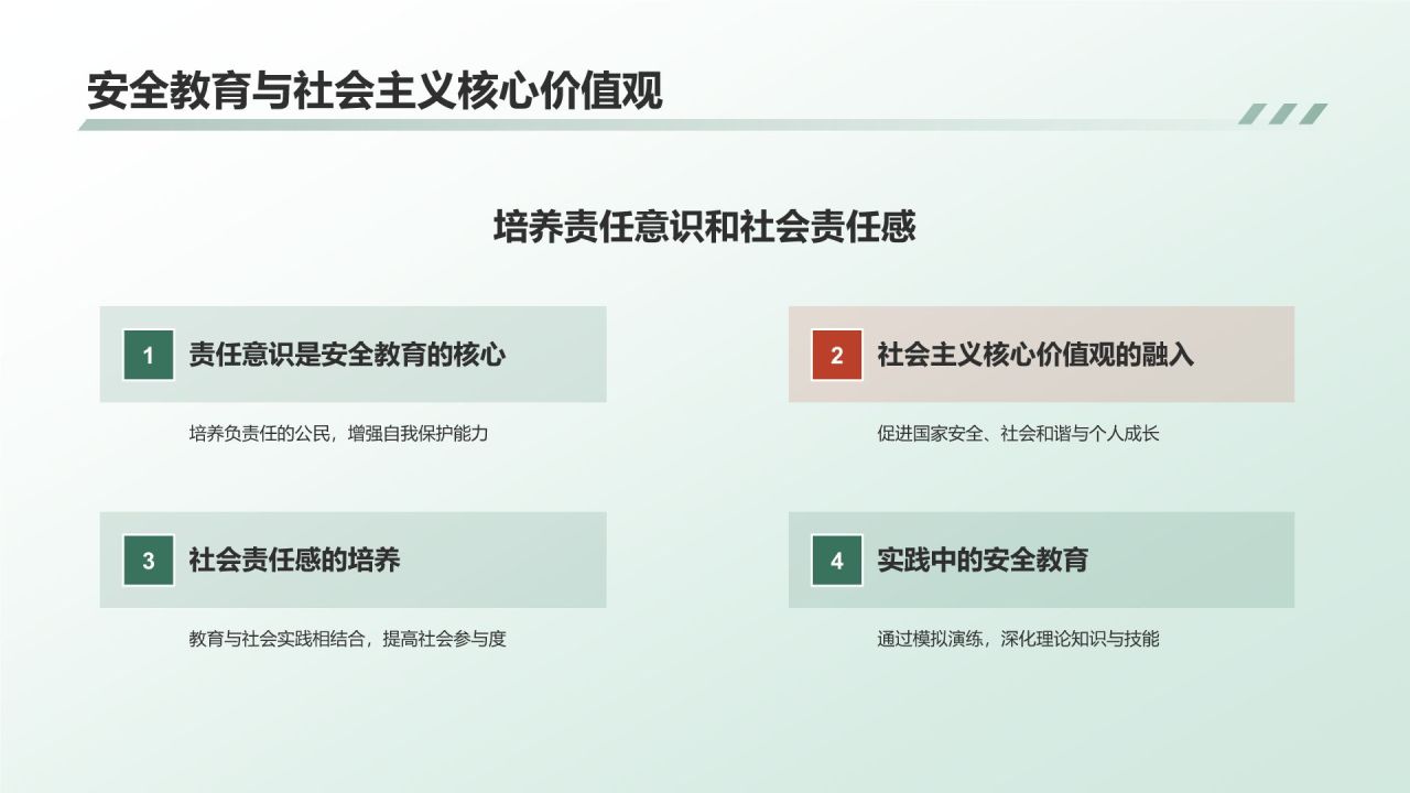 绿色商务风安全教育PPT模板
