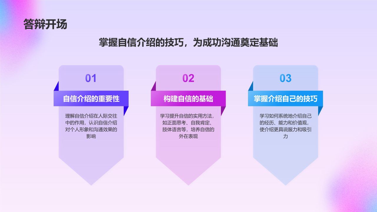 蓝色渐变风毕业答辩PPT模板